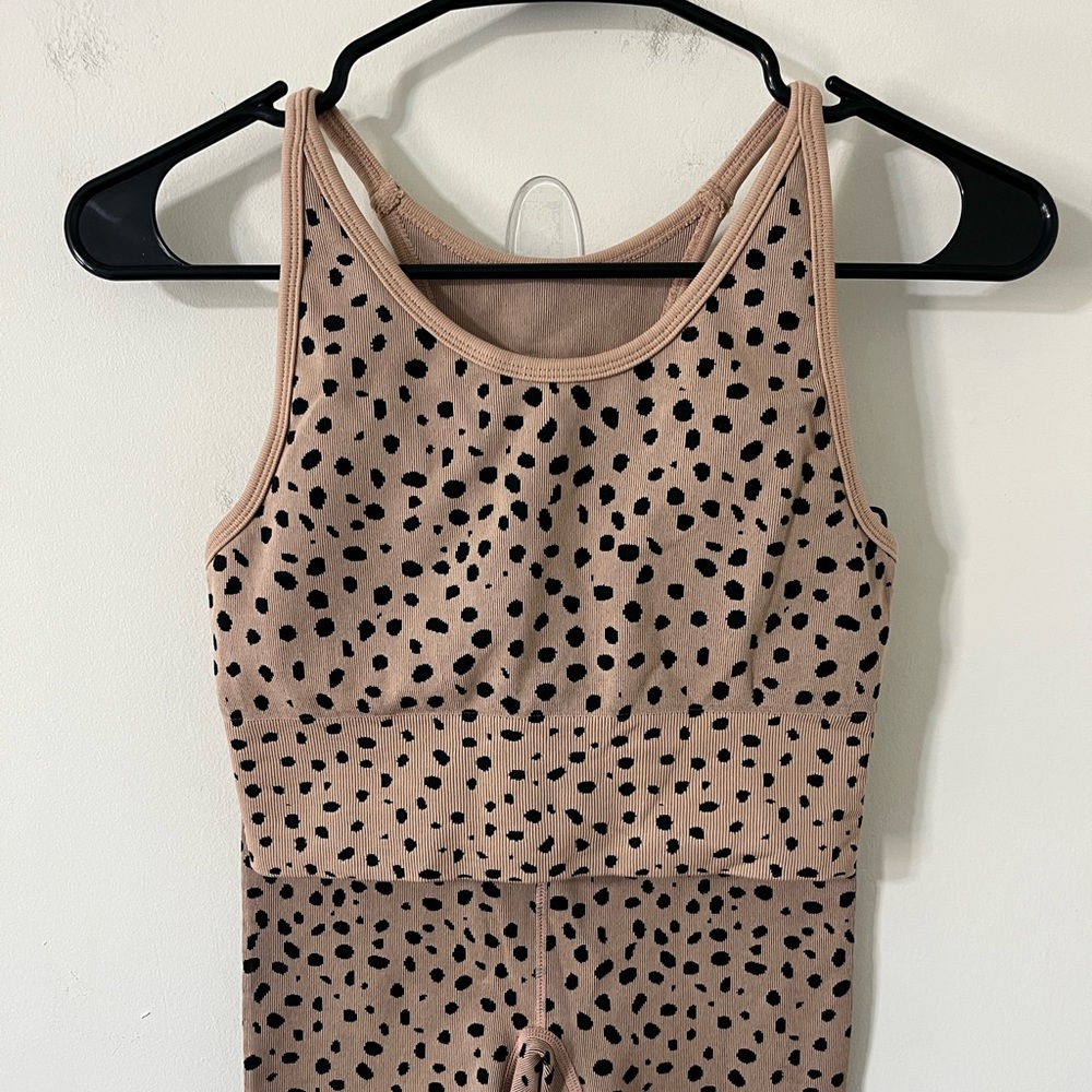 ZELLA Animal Print Elevate Seamless Tank Top Bra & Leggings Matching Set XXS - Picture 5 of 10